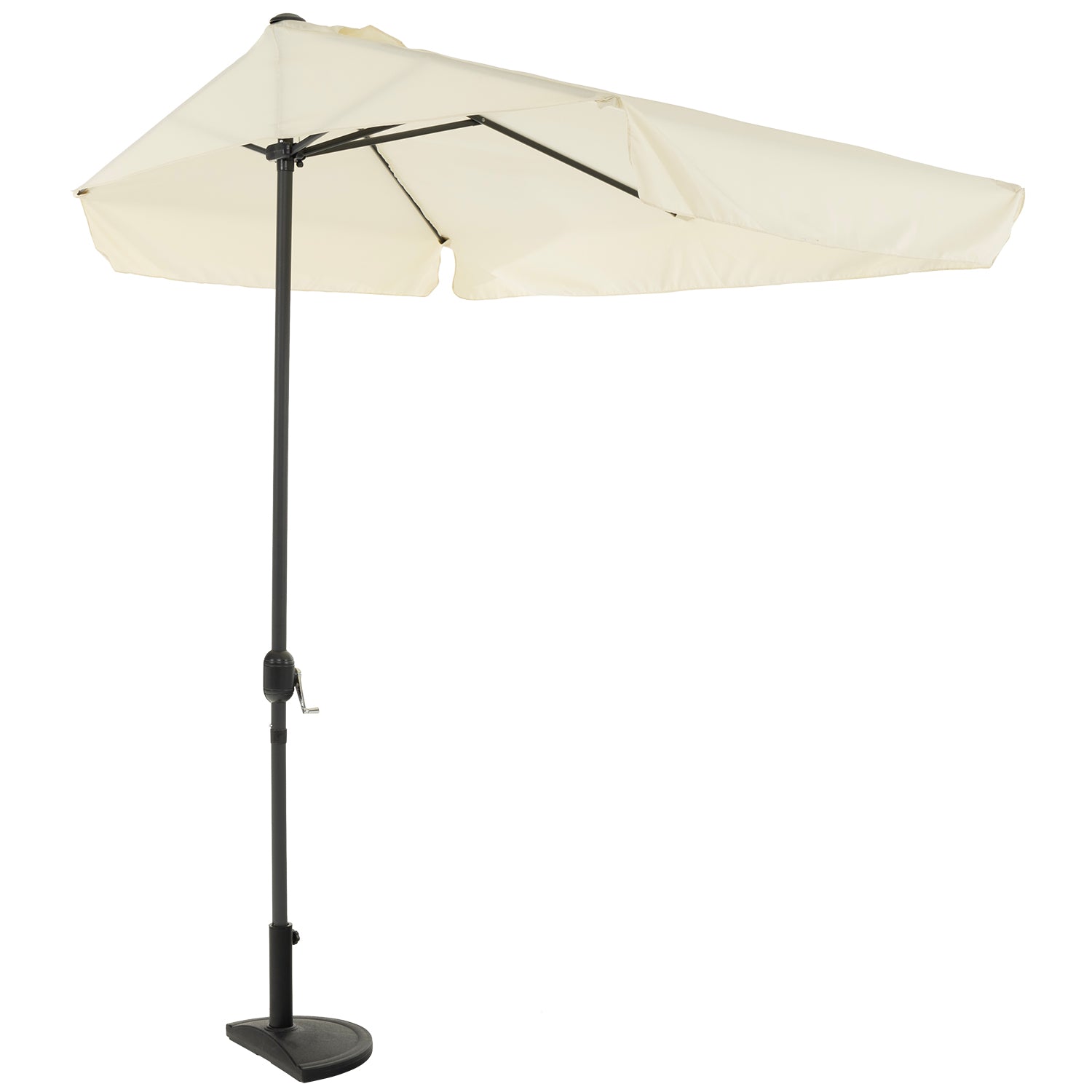 VESTIAMO CASA GIARDINO - Ombrellone decentrato da balcone a semicerchio con manovella Ecrù h230x130 cm